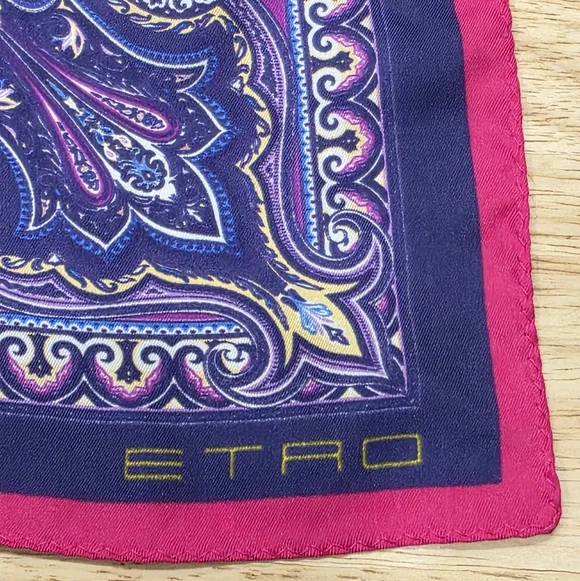 Etro Multicolor Silk Scarf 17.5"X17" - Picture 4 of 7